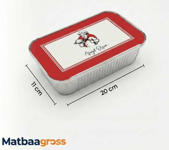 500 gr Alüminyum Kase Uyumlu Baskılı Kapak - 100 Adet (Sadece Kapak)